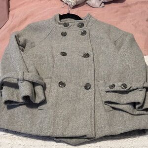 GAP Women's Charcoal Double-Breasted Pea Coat